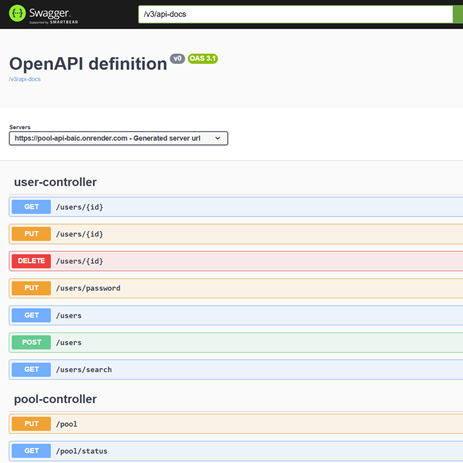 l'API de gestion de piscine